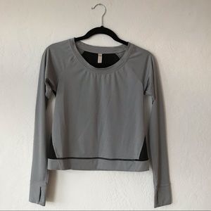 Lucy cropped workout top.